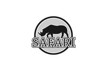 Rhino africa logo design animal silhouette rhino horn icon symbol