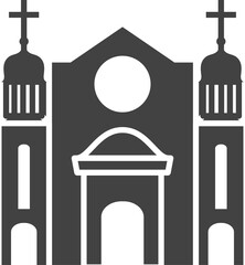 church building icon vector set