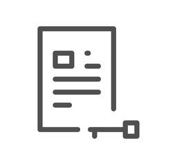 Document icon outline and linear symbol.	
