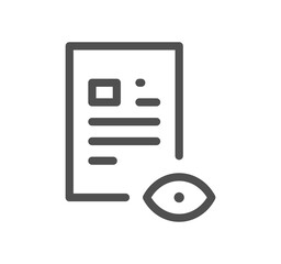 Document icon outline and linear symbol.	
