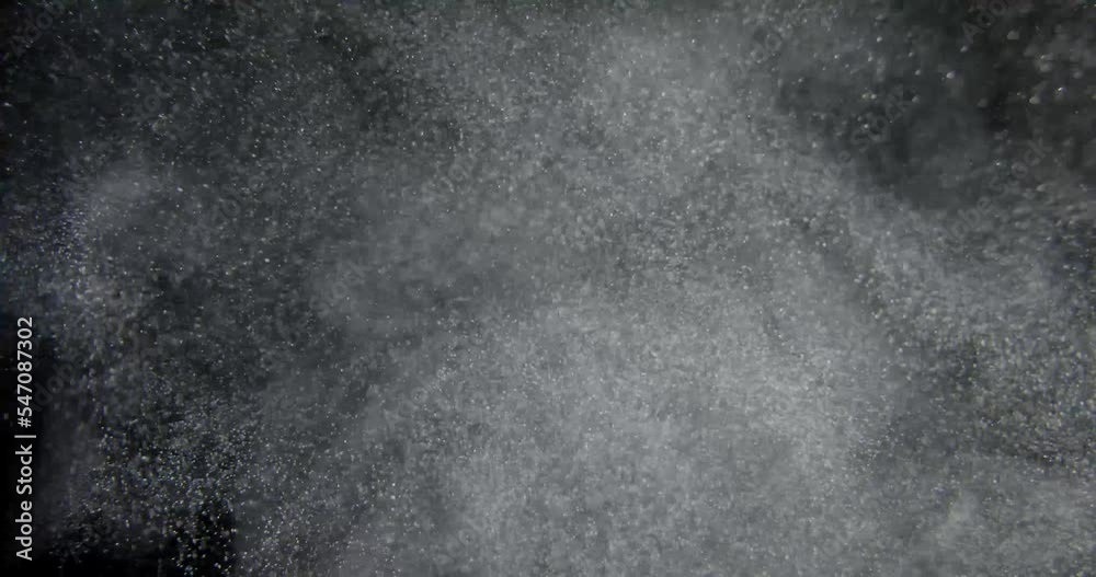Canvas Prints organic dust particles system floating on black screen. slow motion background. red camera.