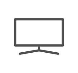 Monitor icon outline and linear symbol.	
