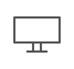 Monitor icon outline and linear symbol.	
