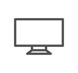 Monitor icon outline and linear symbol.	
