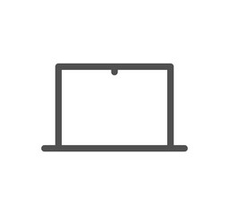 Monitor icon outline and linear symbol.	
