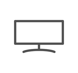 Monitor icon outline and linear symbol.	
