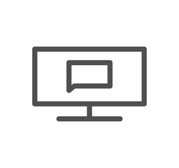 Monitor icon outline and linear symbol.	
