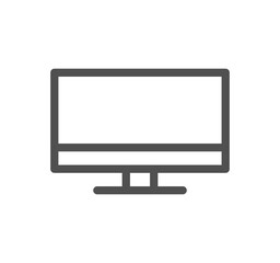 Monitor icon outline and linear symbol.	
