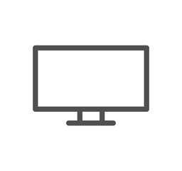 Monitor icon outline and linear symbol.	
