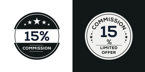 Obraz premium 15% Commission limited offer, Vector label.