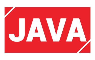 JAVA text written on red stamp sign.