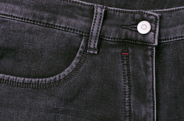 Part of dark jeans.