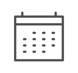 Calendar icon outline and linear symbol.	
