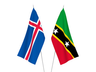 Iceland and Federation of Saint Christopher and Nevis flags