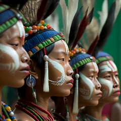 Apsara Dancer, Apsara Khmer Priestess, Ceremonial headdress and ritual facial markings