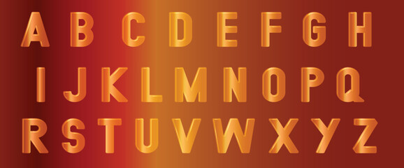 Bronze Alphabet Letters font, Orange font