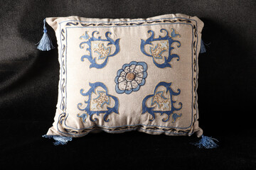 handmade, embroidered and decorative pillow