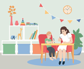 Child Psychologist Flat Concept