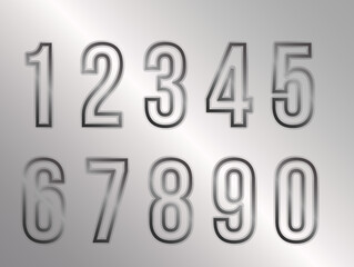Neon Numbers font, Silver Numerals 