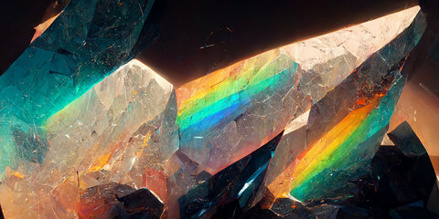 Abstract rainbow gems stone wallpaper background