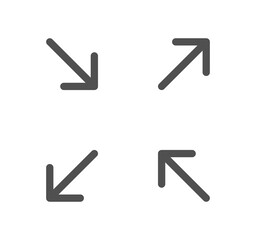 Arrow icon outline and linear symbol.	
