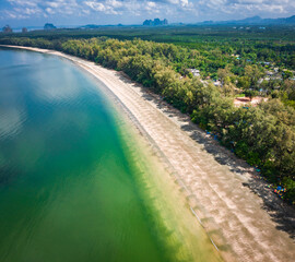 Aerial view of Pak Meng Beach in koh Lanta, Krabi, Thailand