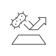 Bacteria resistant material line icon