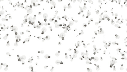 Brainstorming bulb on transparent background.