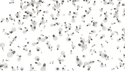 Brainstorming bulb on transparent background.