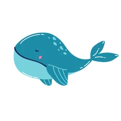 Store enrouleur Baleine cute whale cartoon isolated on white background.