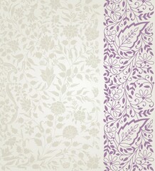 wedding card design, traditional paisley floral pattern , royal India	