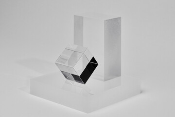 Crystal cubes on white background
