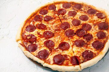 Freshly cooked Pepperoni Pizza
