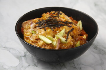 Freshly cooked Japanese food called Katsudon