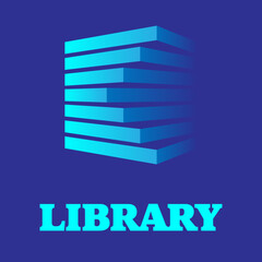 Books stacked in a pile. Vector illustration of an abstract image of a stack of books on a blue background. Sketch for creativity.