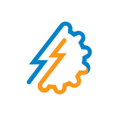 thunderbolt gear icon vector illustration concept design template