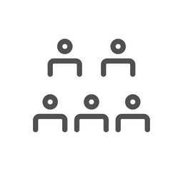 Video conferencing icon outline and linear symbol.	
