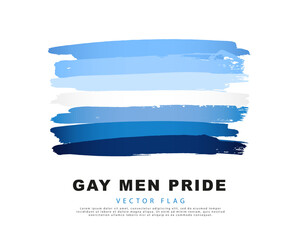 Blue and white brush strokes drawn by hand. Gay men pride flag. Sexual identification. Blue and white brush strokes drawn by hand. Gay men pride flag. Sexual identification.
