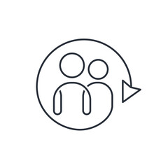 Team formation. Vector linear icon isolated on white background.