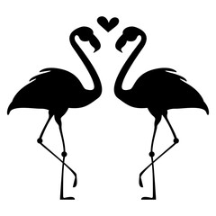 Silhouette Valentines Decoration Flamingo silhouette vector