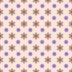 retro floral seamless pattern, groovy 60s, 70s digital paper, hippie background