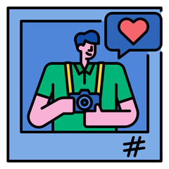 influencer line icon