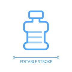 Fitness bottle pixel perfect color linear ui icon. Healthy and active lifestyle. Gym hydration. GUI, UX design. Outline isolated user interface pictogram. Editable stroke. Arial font used
