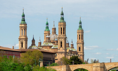 Cathedral Basilica of Nuestra Señora del Pilar in Zaragoza, Spain. The Cathedral-Basilica of Our Lady of the Pillar
