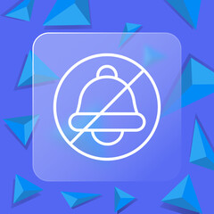 Silence mode line icon. Phone, alarm, ring, bell, handset, calls all over the planet, communication, geolocation, gps. Phone concept. Glassmorphism style. Vector line icon