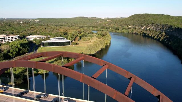 Aerial shot of Downtown Austin Skyline Pennybacker.