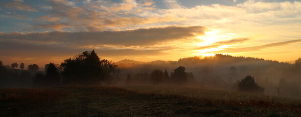 sunrise over mountain landscape