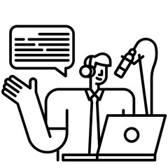 podcasting line icon
