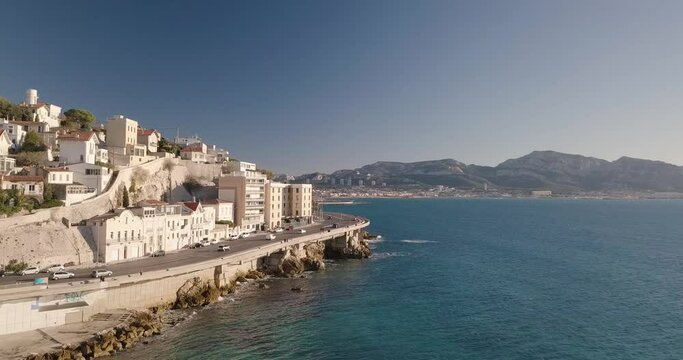Marseille France, la Corniche Kennedy vue a&eacute;rienne