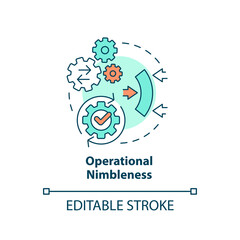 Operational nimbleness concept icon. Data management. Business efficient. Adjustment abstract idea thin line illustration. Isolated outline drawing. Editable stroke. Arial, Myriad Pro-Bold fonts used